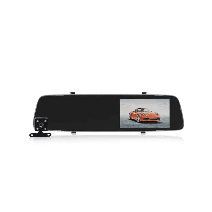 1080P Full HD bilkamera med dubbla linser, vidvinkelvy, svart design, säkerhetsövervakning för fordon.