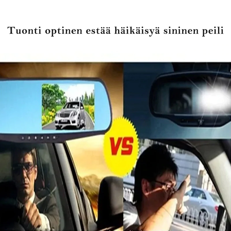 1080P Full HD bilkamera med dubbla linser, vidvinkelvy, svart design, säkerhetsövervakning för fordon.