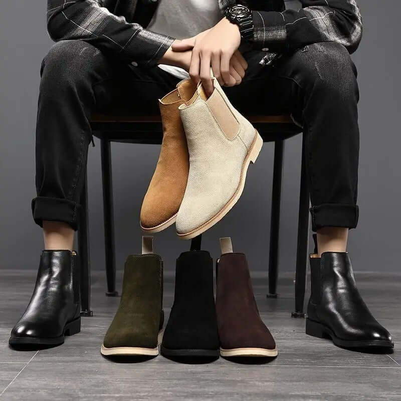 Chelsea boots i mocka för herrar – Elegant & bekväm design