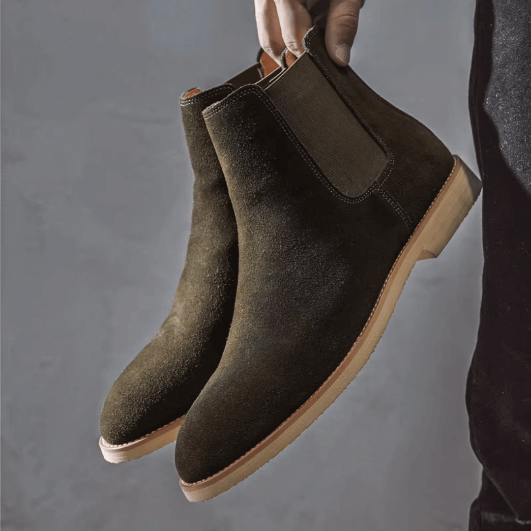 Chelsea boots i mocka för herrar – Elegant & bekväm design