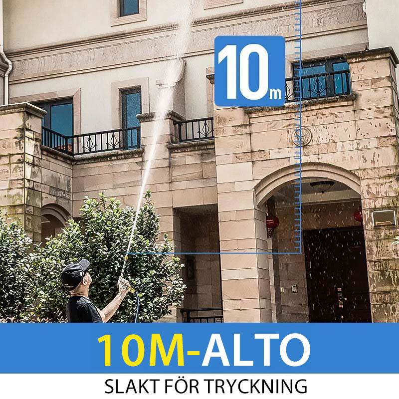 "2-i-1 högtryckstvätt för trädgård och bil, mångsidig, lättanvänd, justerbara munstycken, effektiv rengöring på alla ytor."