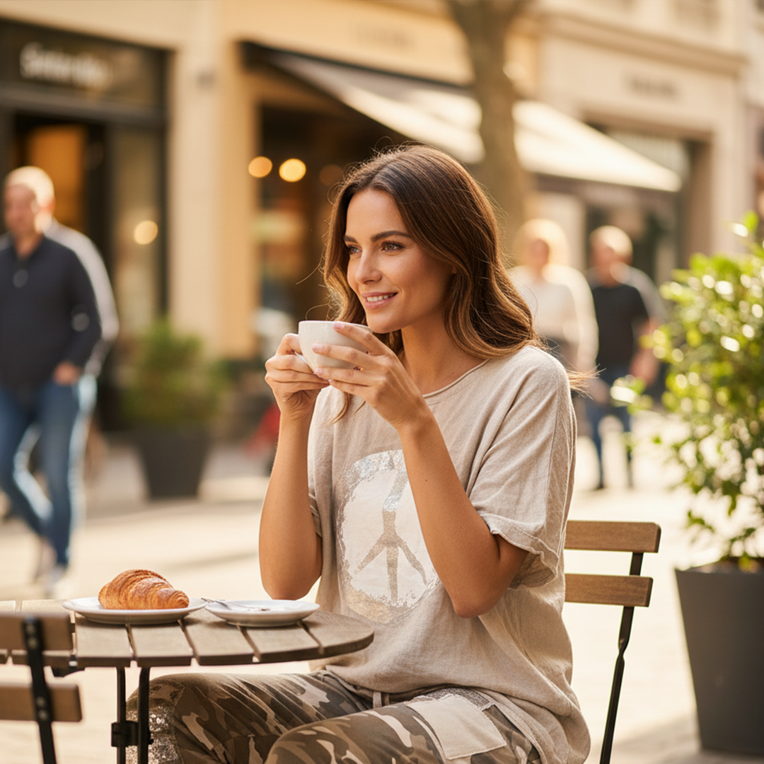 T-shirt och byxset i kamouflagetryck