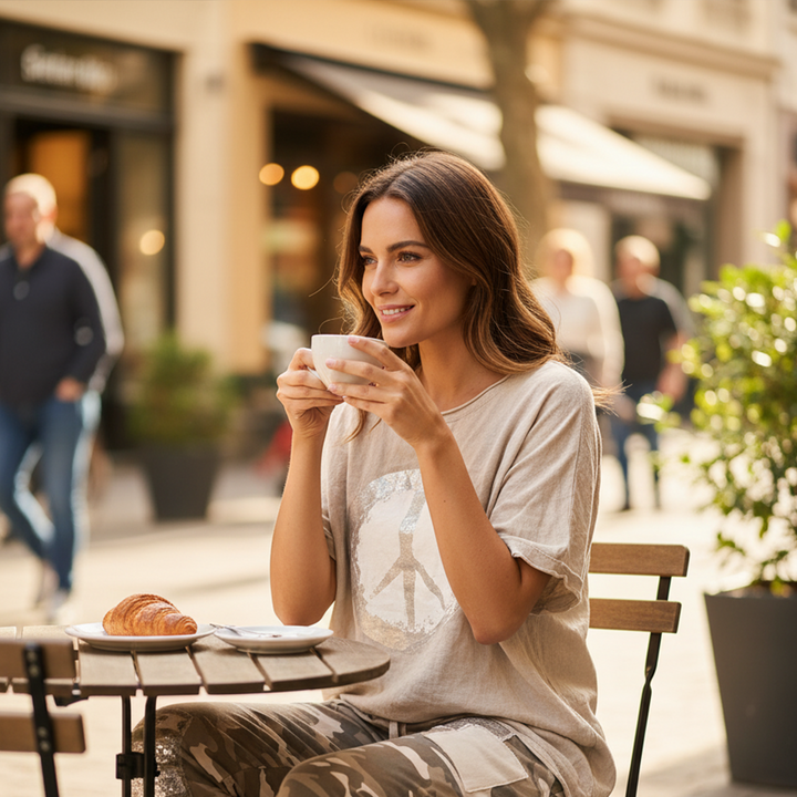 T-shirt och byxset i kamouflagetryck
