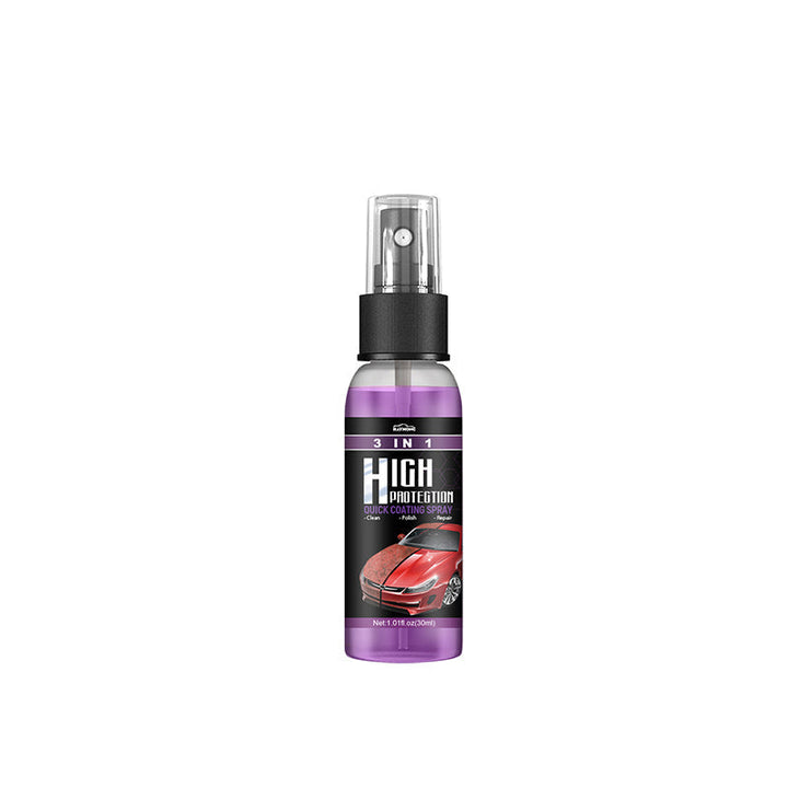 "3 i 1 högeffektskyddsspray för bilvård i klar flaska, vattenfri rengöring med glansig yta, 100ml storlek"