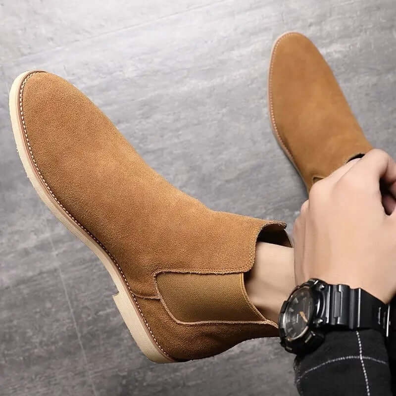 Chelsea boots i mocka för herrar – Elegant & bekväm design