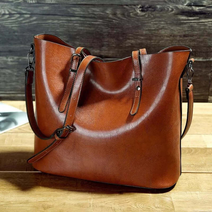 Elegant axelremsväska i vintage-läder för tidlös stil