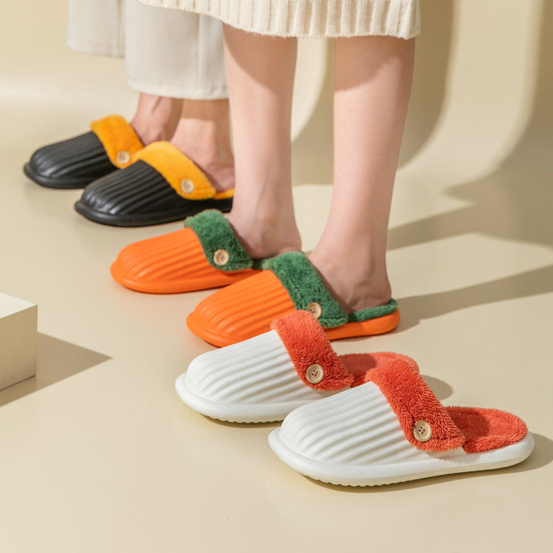 "Avtagbara unisex-tofflor med fleecefoder, vattentät EVA-ovandel, grå färg, mysiga och lätta tofflor för inomhus- och utomhus