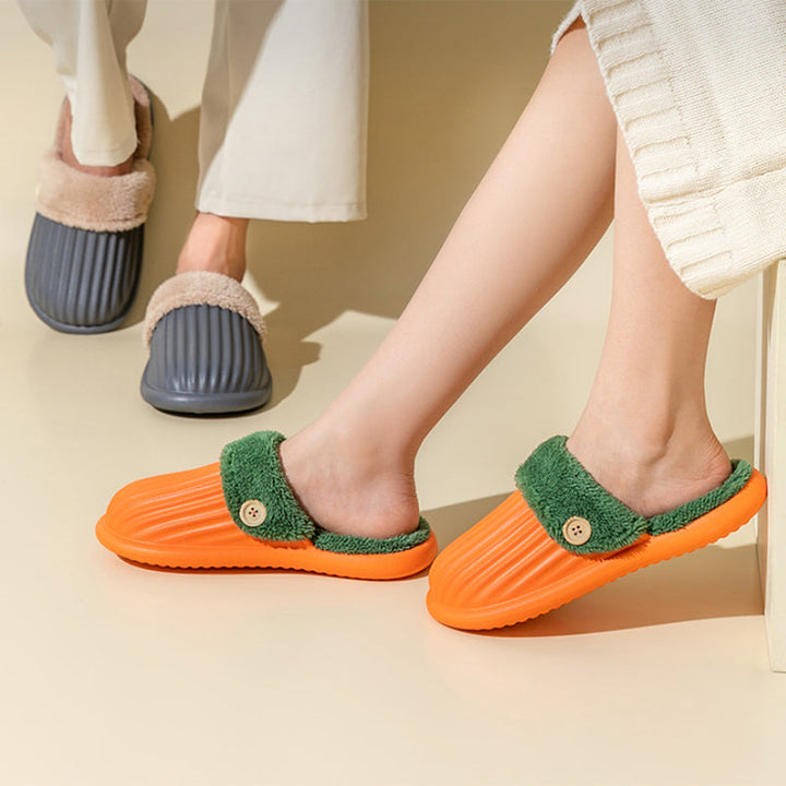 "Avtagbara unisex-tofflor med fleecefoder, vattentät EVA-ovandel, grå färg, mysiga och lätta tofflor för inomhus- och utomhus