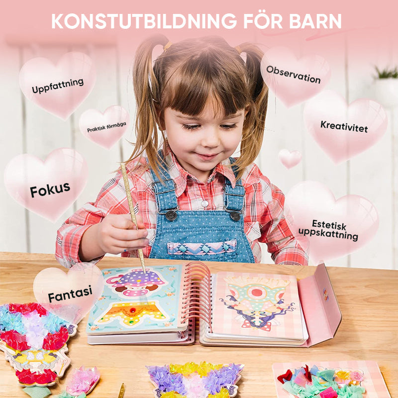 "Bärbar klä-bok med Poke Joy-tema, färgglada klistermärken, glänsande omslag, bärhandtag, kreativ lek för barn"
