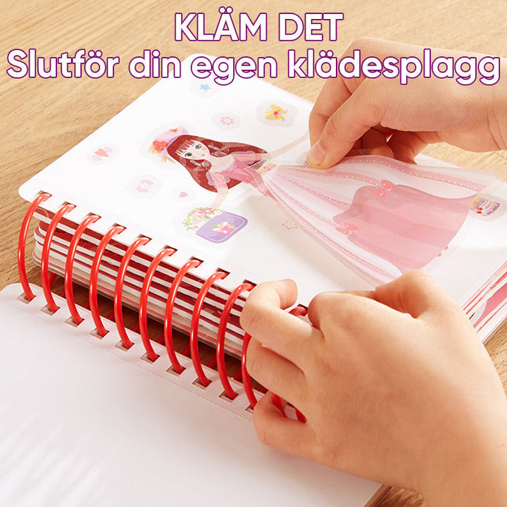 "Bärbar klä-bok med Poke Joy-tema, färgglada klistermärken, glänsande omslag, bärhandtag, kreativ lek för barn"