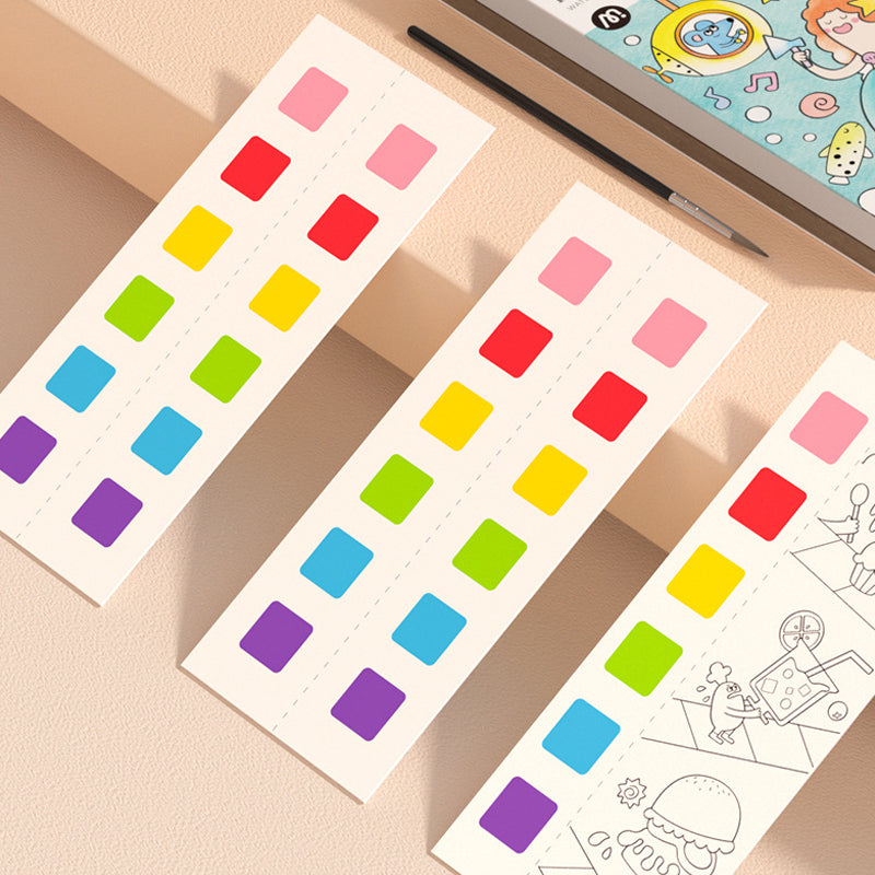 "Barn fickakvarell målningsbok med färgglada illustrationer, säker för små händer, främjar kreativitet och lärande."