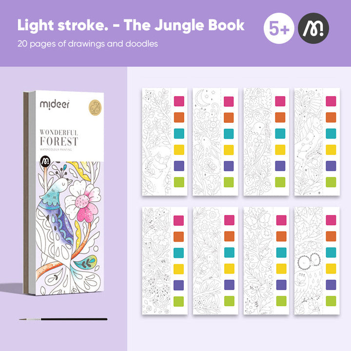 "Barn fickakvarell målningsbok med färgglada illustrationer, säker för små händer, främjar kreativitet och lärande."