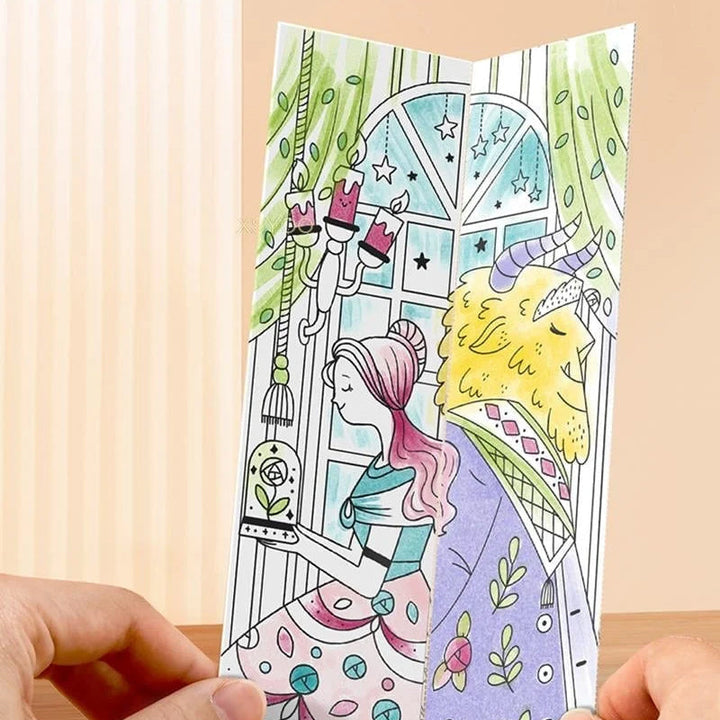 "Barn fickakvarell målningsbok med färgglada illustrationer, säker för små händer, främjar kreativitet och lärande."