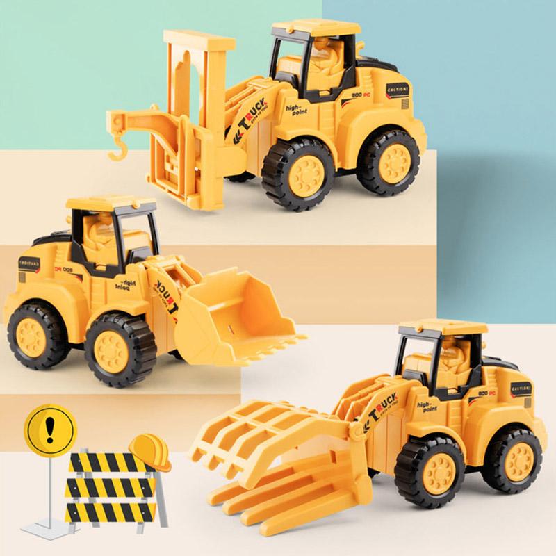 Barn leksaksfordon i ABS och legering, grävmaskin modell med realistiska detaljer och ingen batterianvändning, kreativ lek.