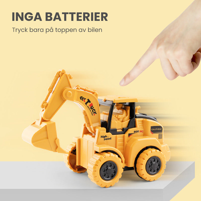 Barn leksaksfordon i ABS och legering, grävmaskin modell med realistiska detaljer och ingen batterianvändning, kreativ lek.