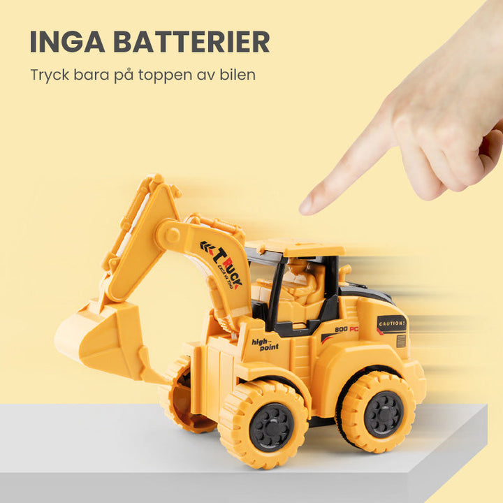 Barn leksaksfordon i ABS och legering, grävmaskin modell med realistiska detaljer och ingen batterianvändning, kreativ lek.
