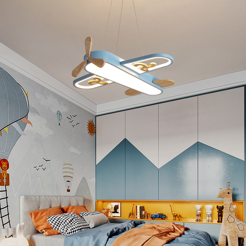 Barnlampa flygplan, 54cm LED taklampa.  Akryl, modern design.