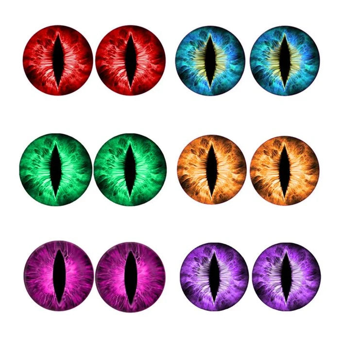 "Beast Eyes strålkastarklistermärken - perforerad vinyl, vild design, rond form, flera färger, för en djärv bilestetik."