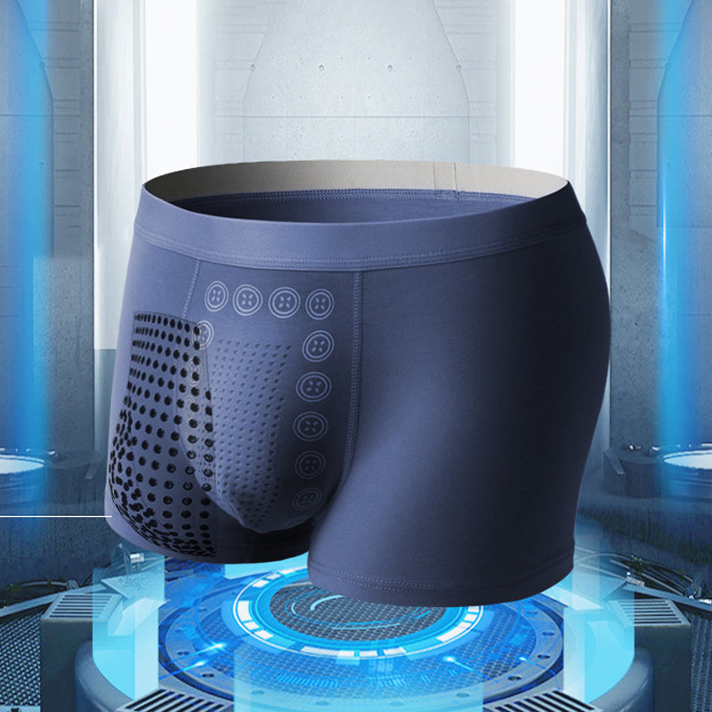 Bekväma antibakteriella boxershorts för män, grafeninfunderad bomull, svart färg, stilfull och funktionell design.