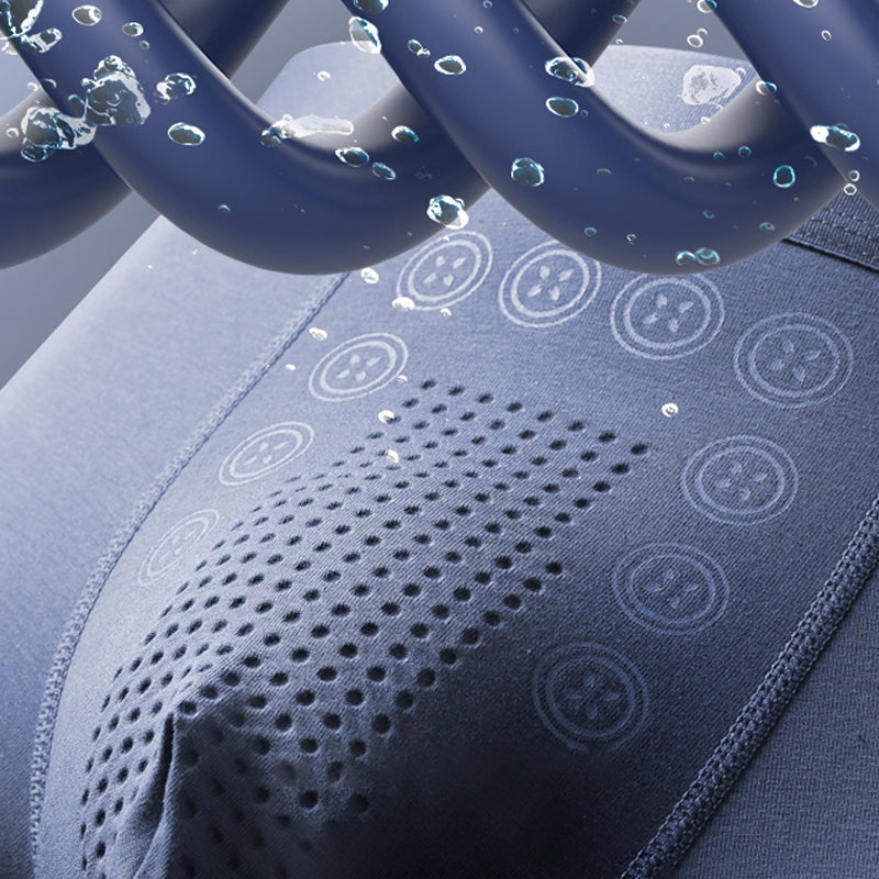 Bekväma antibakteriella boxershorts för män, grafeninfunderad bomull, svart färg, stilfull och funktionell design.