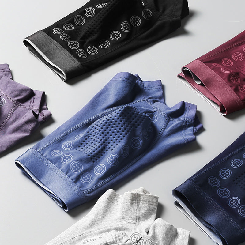 Bekväma antibakteriella boxershorts för män, grafeninfunderad bomull, svart färg, stilfull och funktionell design.