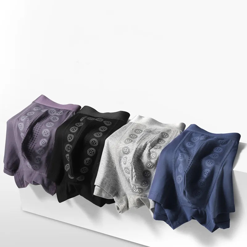 Bekväma antibakteriella boxershorts för män, grafeninfunderad bomull, svart färg, stilfull och funktionell design.