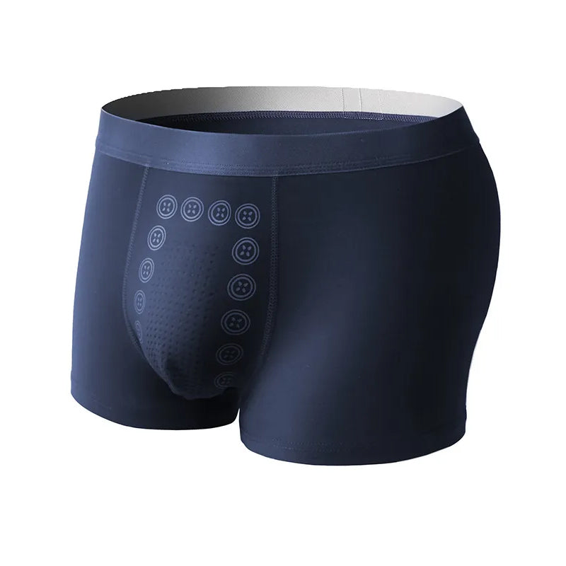 Bekväma antibakteriella boxershorts för män, grafeninfunderad bomull, svart färg, stilfull och funktionell design.