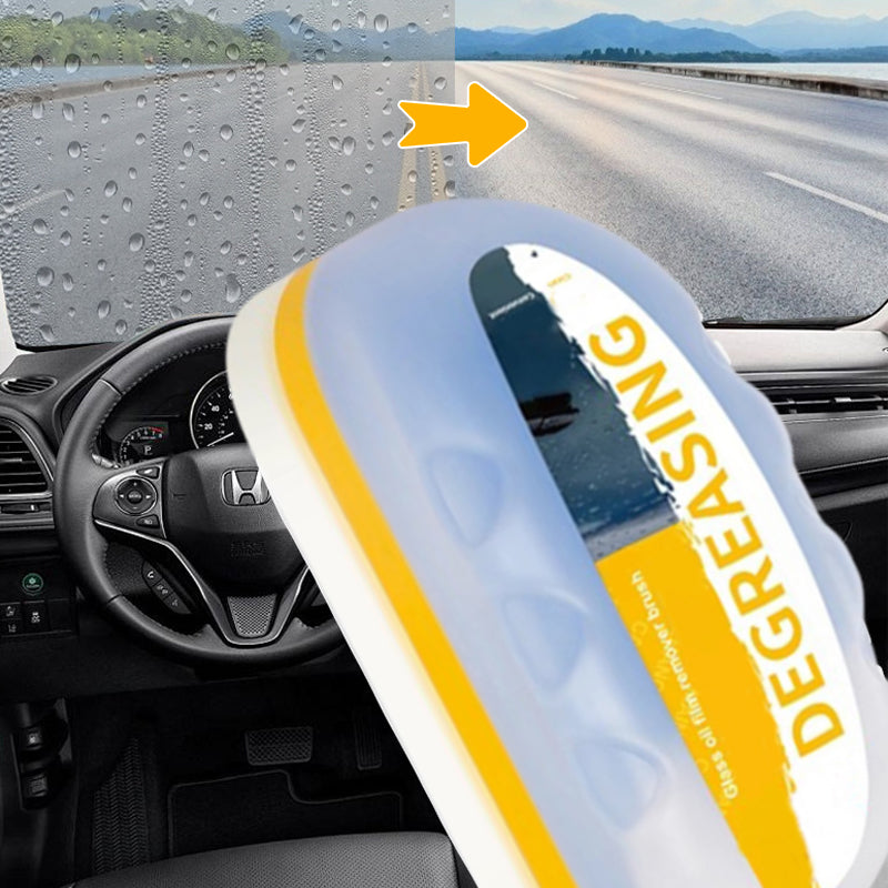 "Bilglas oljeborttagare och hydrofobisk beläggning, flaska på 120ml med klar vätska för ren och tydlig sikt i alla väder."