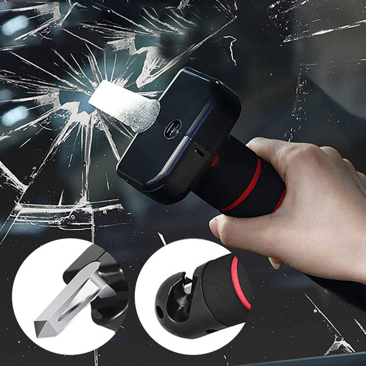 "Bilstödshandtag fäst på bildörr med halkfritt grepp och inbyggd säkerhetsfunktion för enkel och säker utstigning."