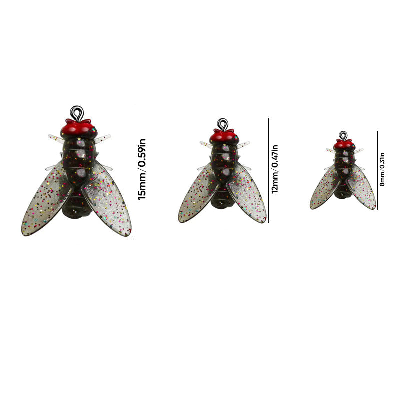 "Bioniskt bete för flugfiske, realistisk insektdesign med levande detaljer, perfekt för fiskeäventyr, 15 mm storlek"