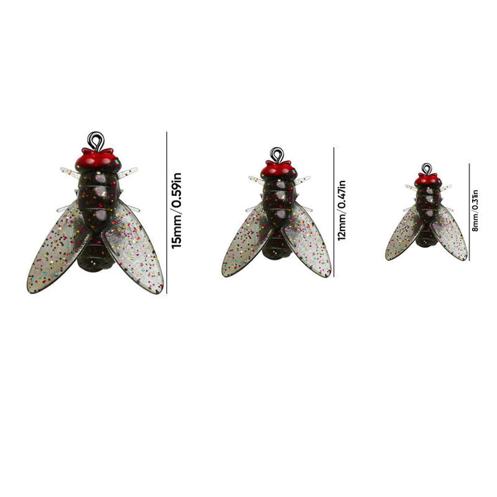 "Bioniskt bete för flugfiske, realistisk insektdesign med levande detaljer, perfekt för fiskeäventyr, 15 mm storlek"