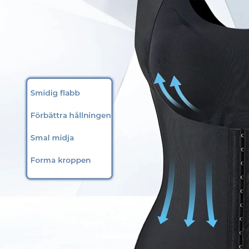 "Damformkläder som formar midjan, förbättrar hållningen och smickrar siluetten i mjukt, sömlöst material."