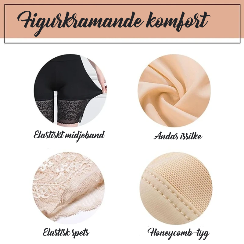 Damunderbyxor i issilke med elegant spetsdesign, ljusrosa färg och smidig passform för dagligt sommarbruk.