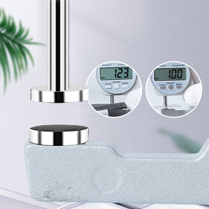 "Digital Display Tjockleksmätare med stor LCD, mäter materialtjocklek som läder och papper, kompakt och lättanvänd."