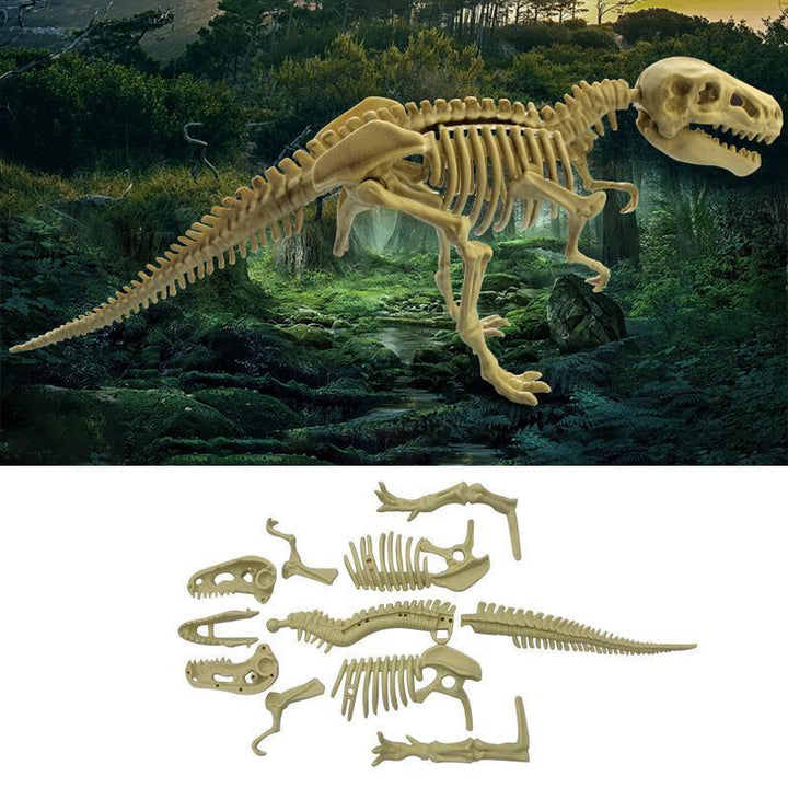 "Dinosauriefossil leksaker för barn, DIY kit med verktyg, pedagogisk arkeologisk upplevelse med grävbara fossilbitar."
