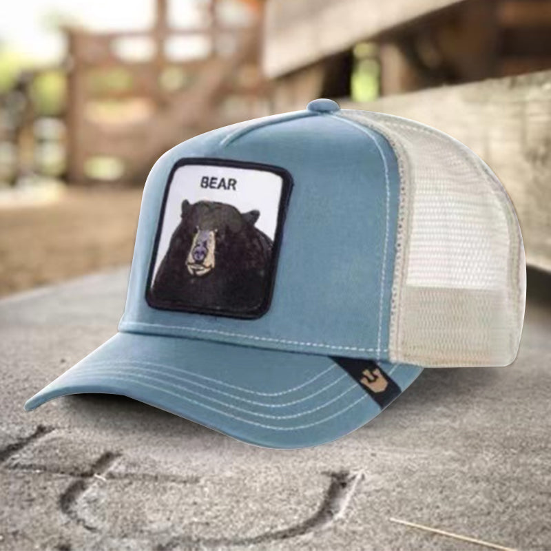 "Djurmönster nät basebollkeps, justerbar, andningsbar för män. Elegant djurmotiv, perfekt för utomhusaktiviteter."