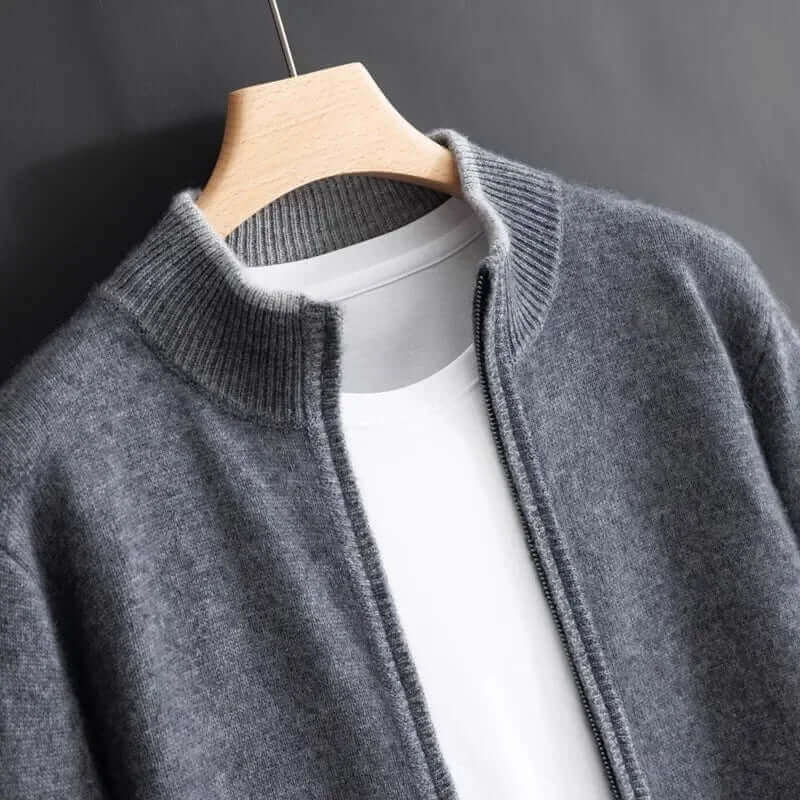 Herr Zip-Up Jacka i Premium Cashmere - Lyxig Värme och Stil