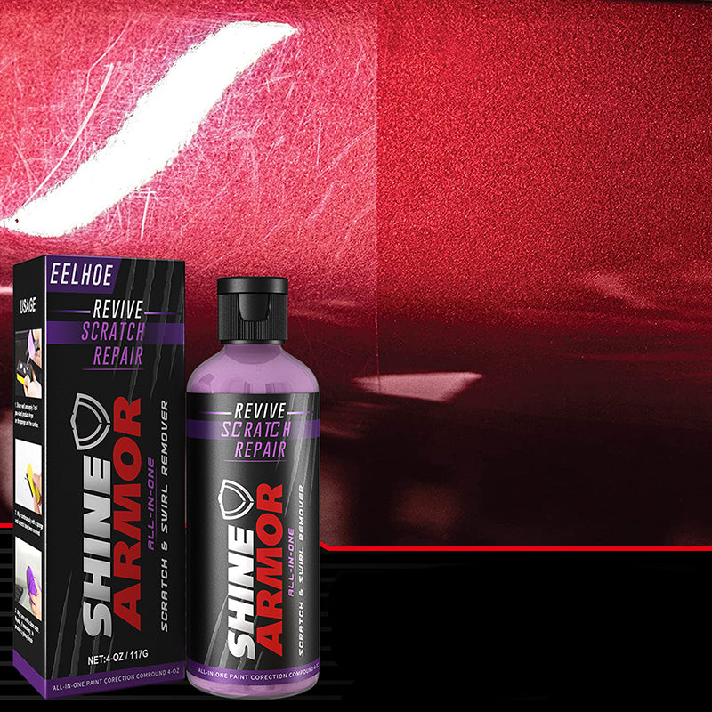 "Effektiv bilreparationsformel, tar bort repor, virvlar, oxidation, återställer lacken till en elegant finish."