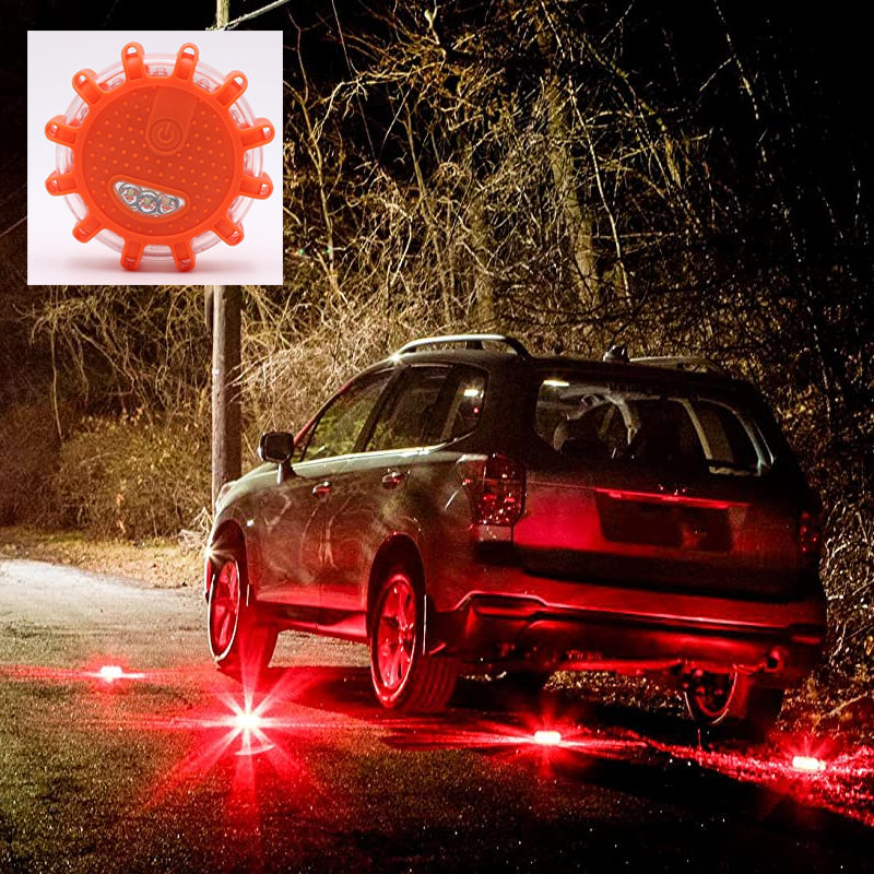 "Effektiv magnetisk varningslampa för bilar, vattentät design, hög synlighet med 9 ljuslägen i orange färg."