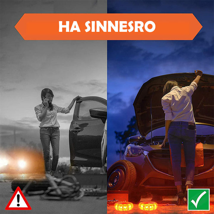 "Effektiv magnetisk varningslampa för bilar, vattentät design, hög synlighet med 9 ljuslägen i orange färg."