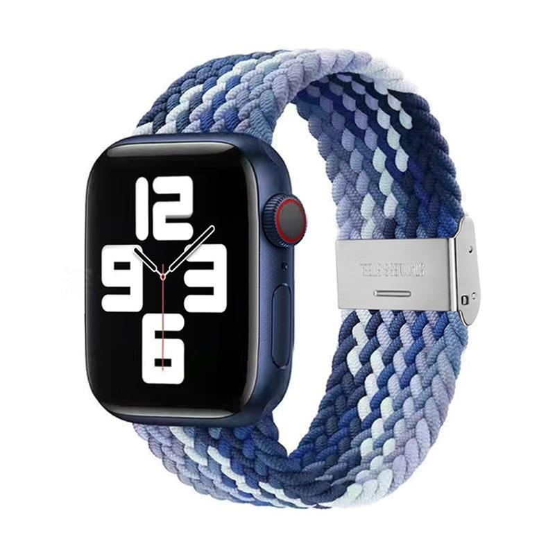 "Elastiskt flätat nylonband för klocka, flera färger, elegant och bekvämt, perfekt damtillbehör."