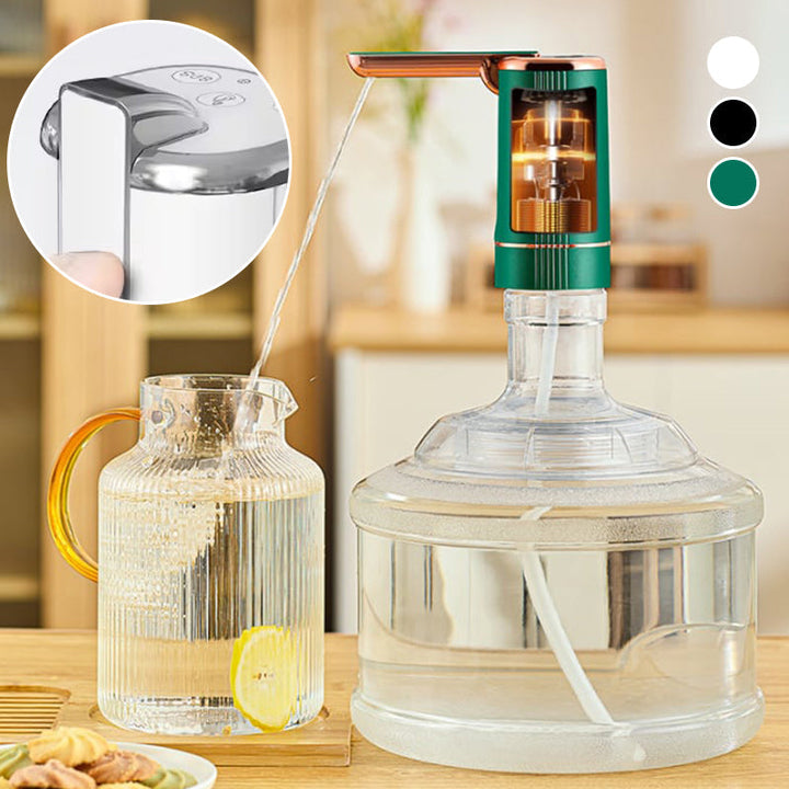 "Elegant automatisk vattendispenserpump i mörkgrön, svart, eller vit, kompakt design, enkel användning i modernt kök."