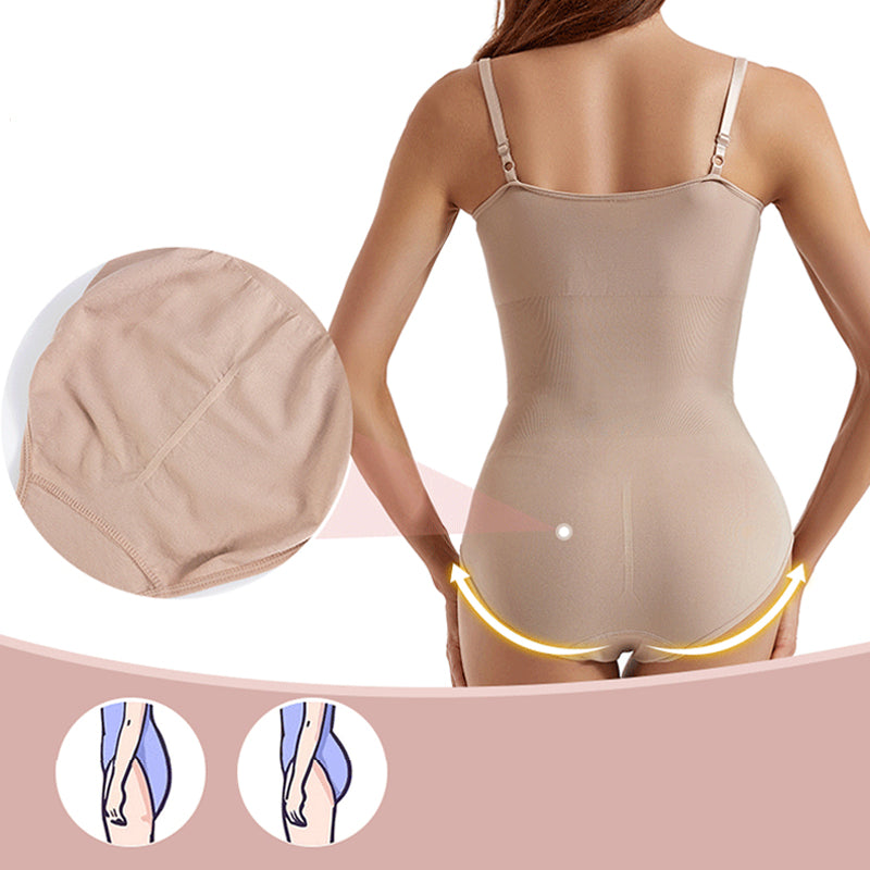 "Elegant backless kroppsshaper för kvinnor, justerbara remmar, andningsbart tyg, osynlig under kläder, framhäver kurvor."