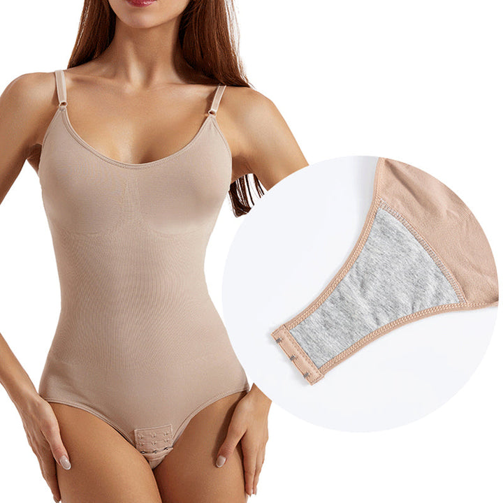 "Elegant backless kroppsshaper för kvinnor, justerbara remmar, andningsbart tyg, osynlig under kläder, framhäver kurvor."