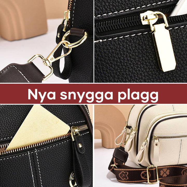"Elegant dam crossbody-väska i mjukt PU-läder, justerbar rem, rymlig design för modern användning, perfekt för alla tillfälle