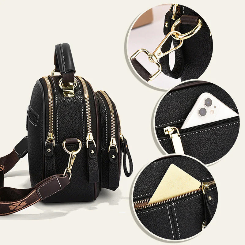 "Elegant dam crossbody-väska i mjukt PU-läder, justerbar rem, rymlig design för modern användning, perfekt för alla tillfälle
