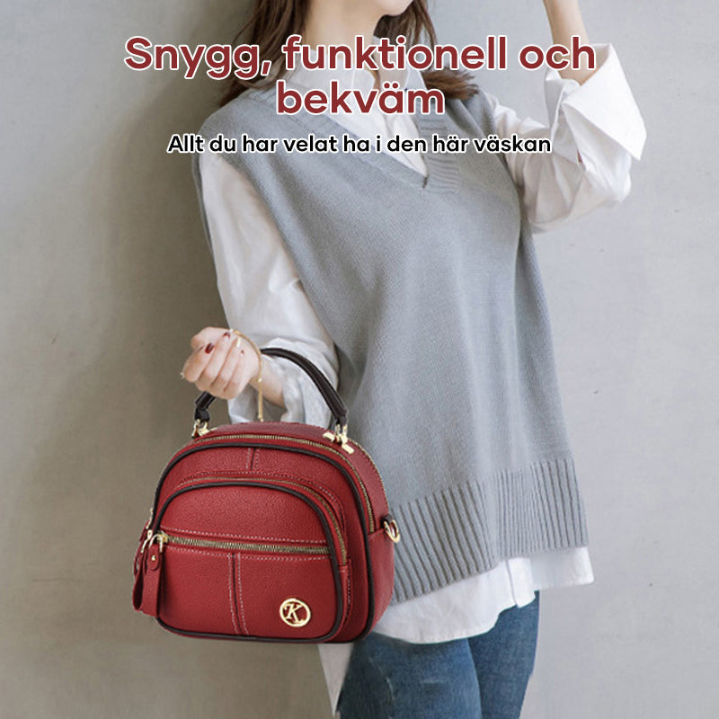 "Elegant dam crossbody-väska i mjukt PU-läder, justerbar rem, rymlig design för modern användning, perfekt för alla tillfälle