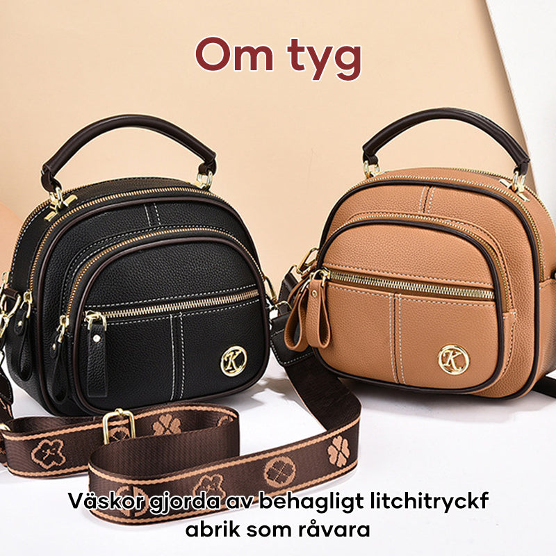 "Elegant dam crossbody-väska i mjukt PU-läder, justerbar rem, rymlig design för modern användning, perfekt för alla tillfälle