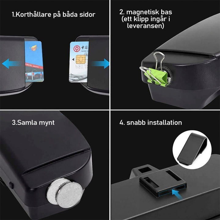 "Elegant glasögonhållare för bilsolskydd i rosa, svart, grå och beige, med sammet insida, passar alla glasögon."