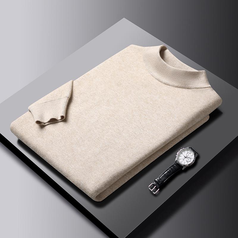 "Elegant halv polotröja i fleece för män, tjock och varm, finns i marinblå, beige, vinröd, svart, mörkgrön, ljusgrå."